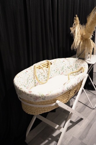 Aby moses basket with - basket, wooden