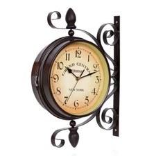 Garden Paddington Station Wall Clock Outdoor Double Sided Retro Bracket Clocks