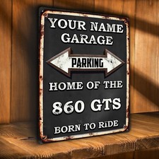 DUCATI 750 Parking Sign Personalised Motorcycle Garage Wall Plaque Motorbike