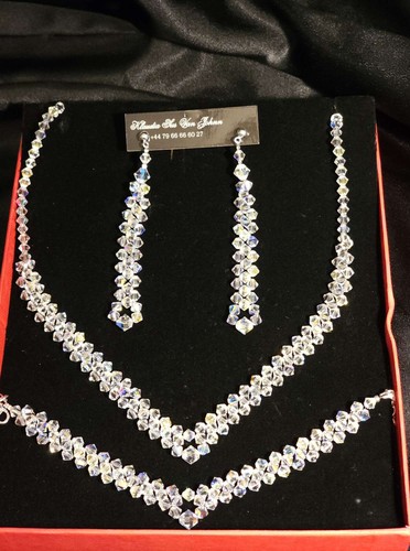 Bridal necklace set swarovski - bridal,