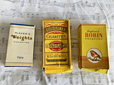 3 x vintage cigarette packets Ogden's Robin Player's Weights Wills Gold Flake
