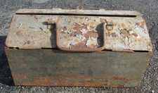 Vintage Metal Tool Box Storage Toolbox With Carry Handle