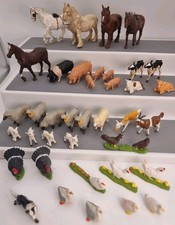 Vintage Britains Farm Animal Bundle Job Lot Plastic 38 Pieces Horses Pigs Sheep