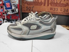 Skechers Women's Shape Ups XF Accelerators Fashion Sneaker Silver Blue Sz UK 6.5