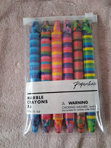 Paperchase marble crayons 6pk - paperchase,