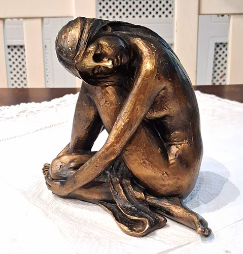 Seated nude woman abstract - woman,