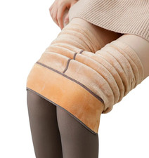 Thermal Skin Effect Fleece Stockings Translucent Plush Sock Pants High Waist