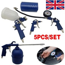 5PCS Air Compressor Accessory Kit Euro Fit, Ext Hose,Tyre,Paint,Oil,Air Gun New