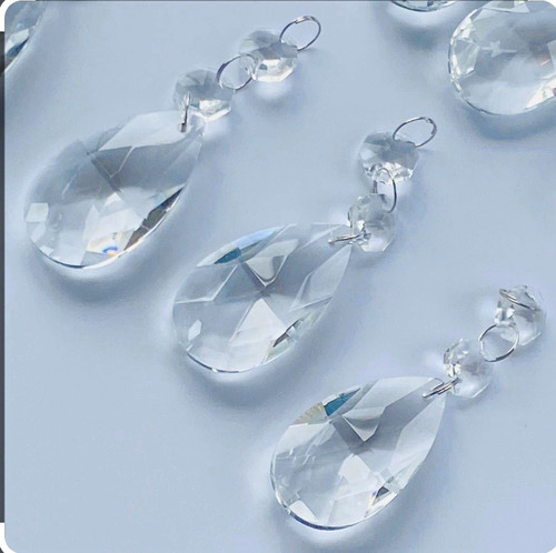 Clear crystal teardrop - clear,