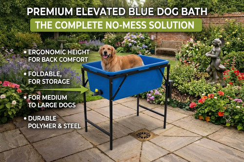 Blue dog bath tub - blue,