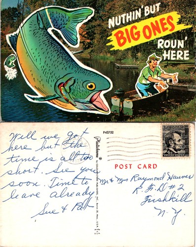 Postcard fishing scene with - scene,