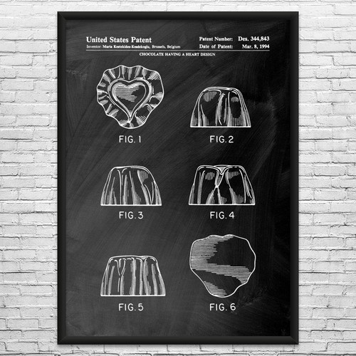 Chocolate heart patent wall - heart,