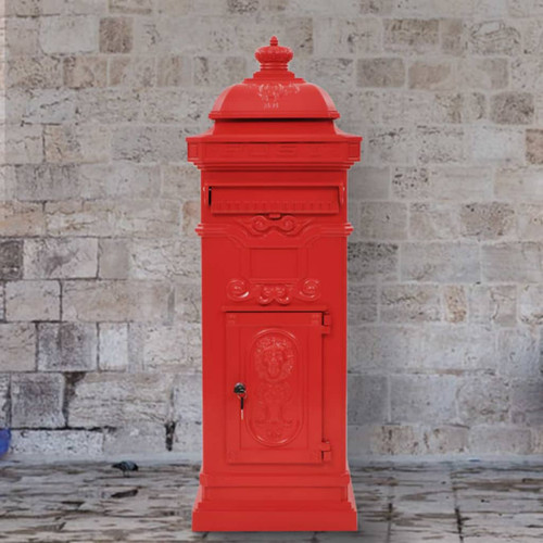 Pillar letterbox red cast - letterbox,