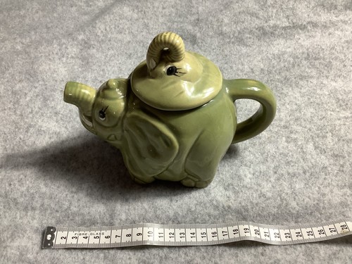 Elephant ceramic teapot green - ceramic,