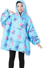 Hooded Blanket Character Oversized 7-13yrs Pockets Fleece Lined Cosy Warm NEW