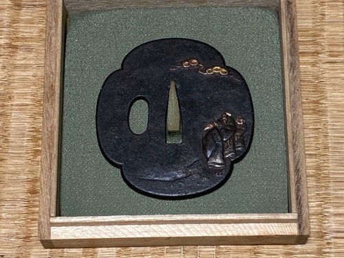 Japanese iron tsuba figural - japanese,