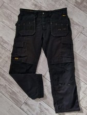 Dewalt Work Trousers Size W36/31L Holster Pocket Black Guarantee Tough Workwear 