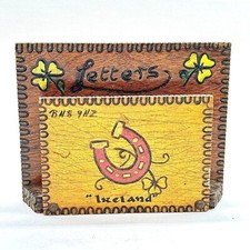 Vintage Handmade Irish Wooden Letter Holder Tray Rack