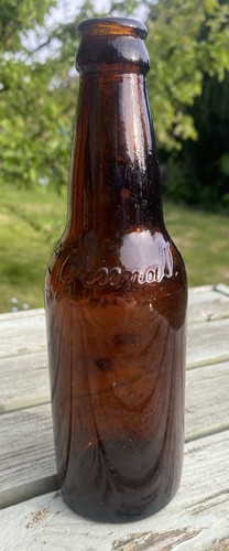 Vintage brown glass bottle - vintage,