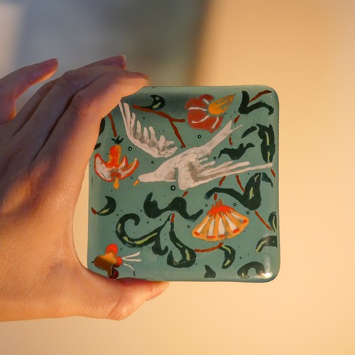Medieval fused glass panel - medieval,