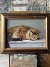 Original Oil Painting animal  art   Cat  8x6 in  UNFRAMED