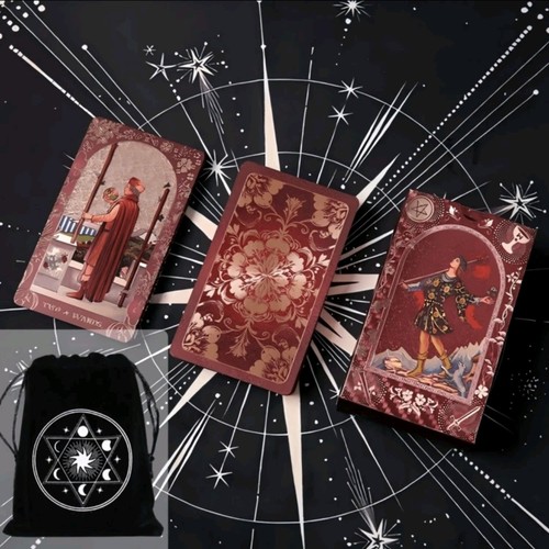 Crimson gold foil tarot - gold,