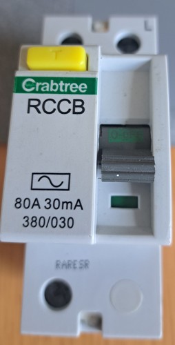 Crabtree 380 030 80a 30ma - 80a, rccb