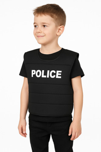 Kids police vest black - police,
