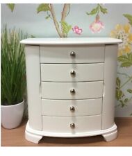 Mele & Co Large White Wooden Ladies Jewellery Box MC4078