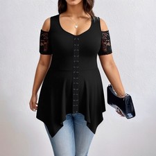 Plus Size Women Gothic Lace