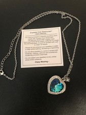 Warren James Heart Of The Ocean Necklace Blue Swarovski Crystal
