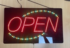 BLUE & RED LED FLASHING OPEN EYE HANGING SHOP DISPLAY SIGN