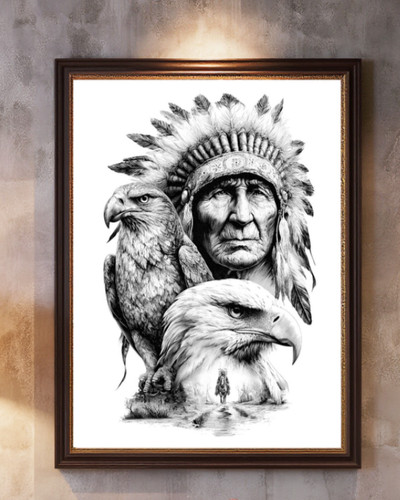 Native american indian chief - native,