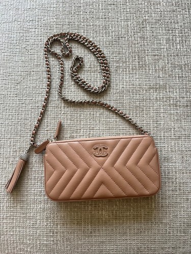 Chanel beige clutch authentic
