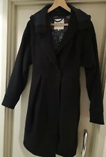 Kenzo - Designer Winter Black Hooded Tulip Coat - Size 40