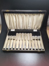 6x  Rounded Fish  & Forks Set Silver Plated John Round & Son