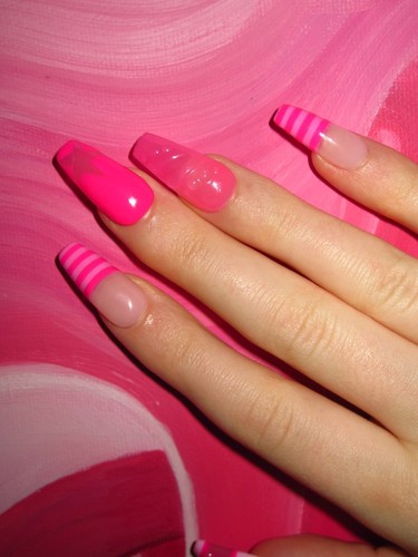 Handmade pink striped press - striped,