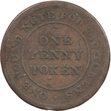 1813 FLINT LEAD WORKS ONE 1 PENNY TOKEN