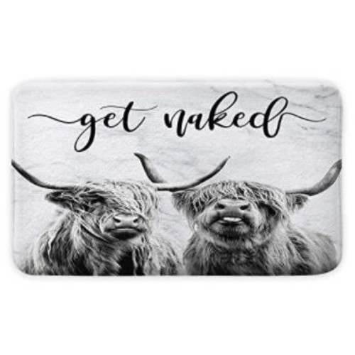 Cow couple grey bath mat - grey,