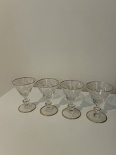 4 Vintage gold rimmed & etched