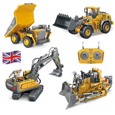 UK 2.4G RC Excavator Dump Truck Toy Construction Vehicles Bulldozer Kids Gift