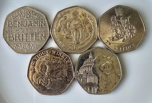 British 50p coin collection - british,