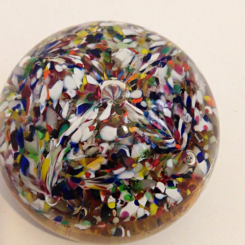 Vintage art glass paperweight - glass,