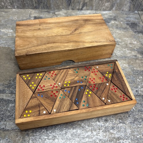Vintage wooden triominos - wooden,
