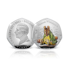 Beatrix Potter Tale of Peter Rabbit Colour Silver Coin 2023 - Samuel Whiskers
