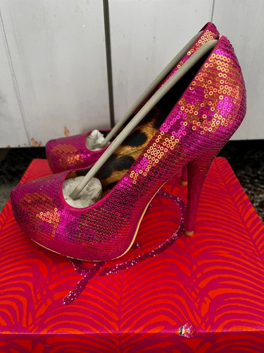 Iron fist pink sequin heels - sequin,