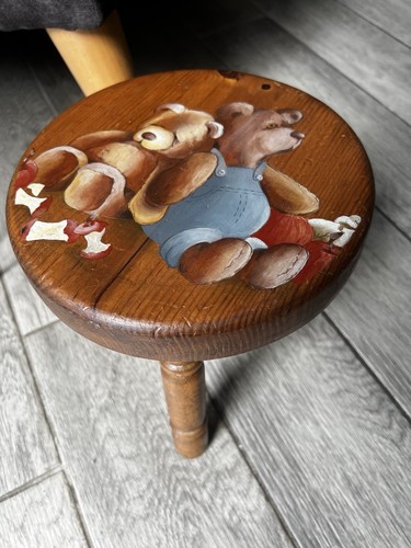 Vintage wooden milking stool - vintage,