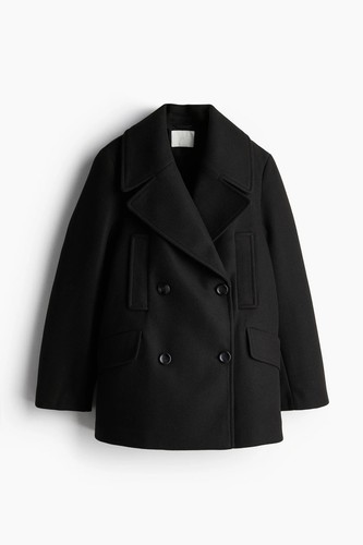 Pea coat black size 16 - h&m,