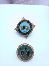 Two Jersey Bowls Club badges