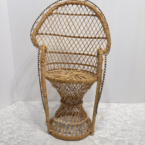 Wicker peacock fan rattan - peacock,